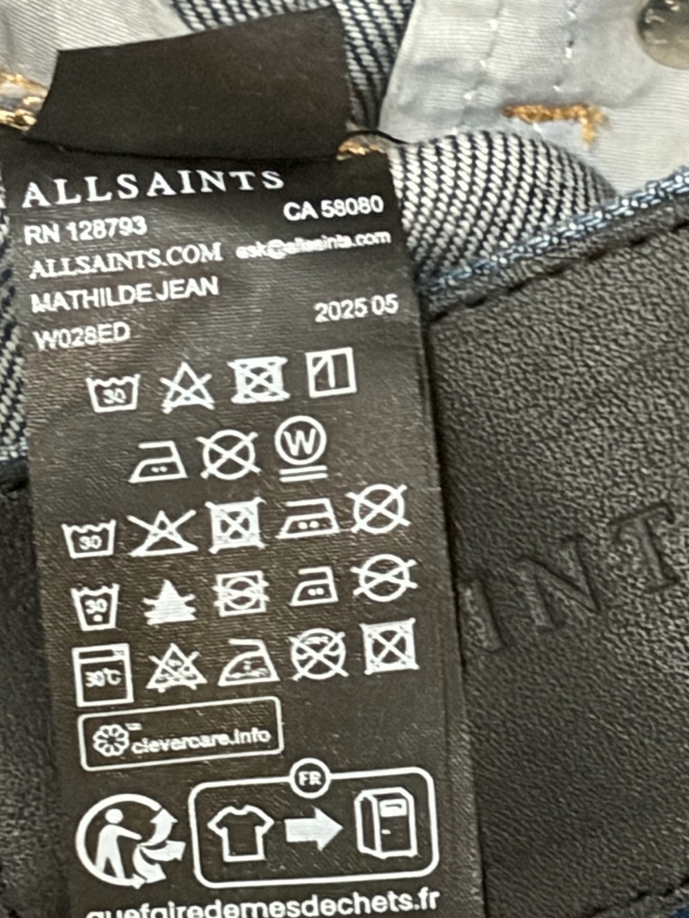 ALL SAINTS Mathilde Relaxed Bootcut Dark Wash Jeans Size 26 - Picture 11 of 12